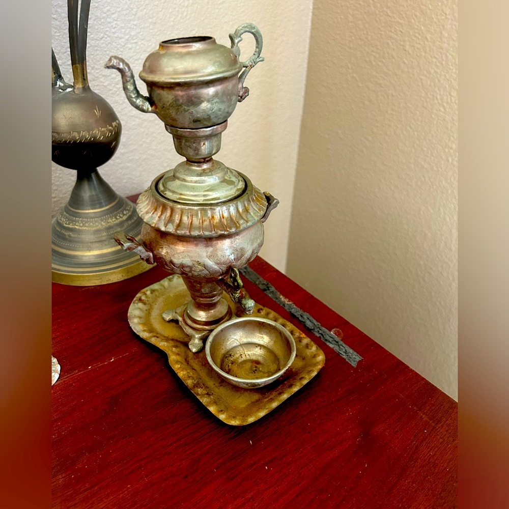 Vintage miniature samavar set tea cup from Middle East